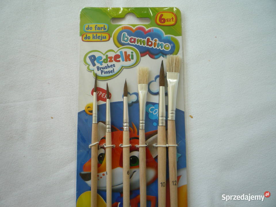 Bambino Pędzle Pędzelki Szkolne Zestaw 6 Szczecin sprzedam