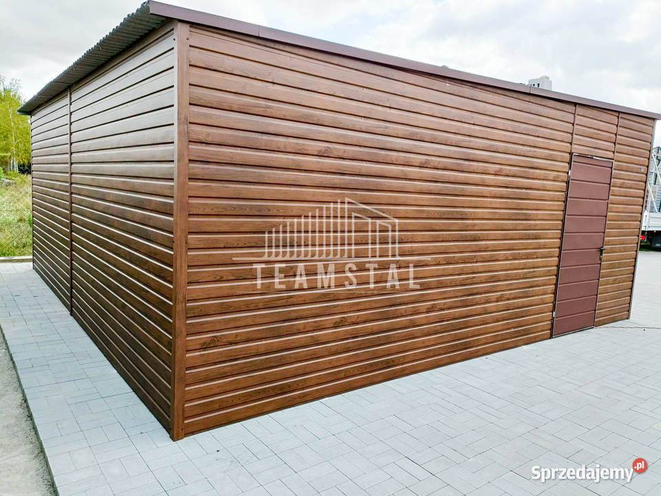 GARAŻ BLASZANY 6m x 58m spad tył 2x Brama drzwi Nowy Tomyśl sprzedam