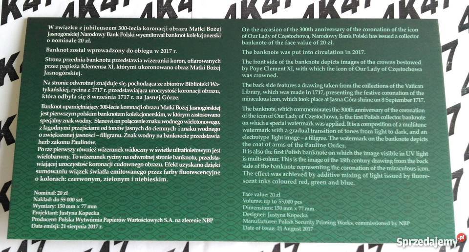 20 300 rocznica koronacji obrazu Matki Boskiej Kolekcje Łódź sprzedam
