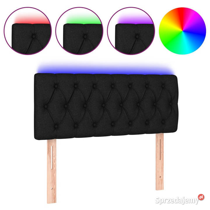 Zagłówek do łóżka z LED czarny 90x7x7888 tkanina Warszawa sprzedam