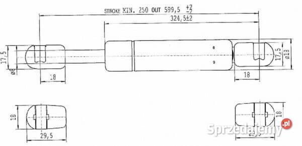 Sprężyna gazowa L5995 mm 250N Stabilus CA592269