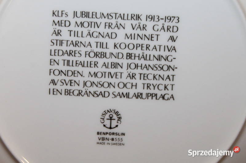 Talerz kolekcjonerski 19131973 Gustavsberg 1339 zachodniopomorskie Szczecin