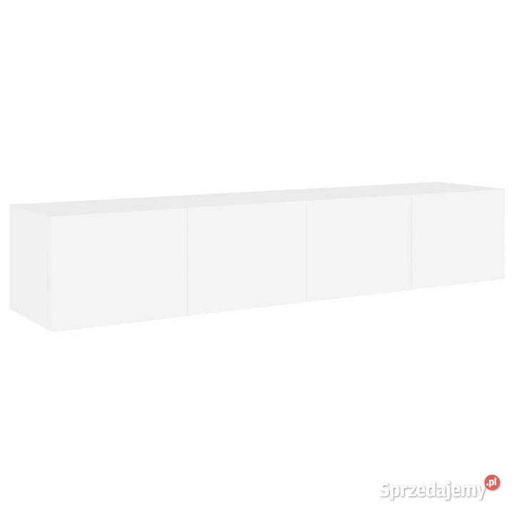 Ścienne szafki TV z LED 2 białe 80x35x31