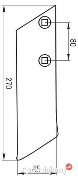 Dłuto lemiesza lewe AX pasujące do Kongskilde Kamionna