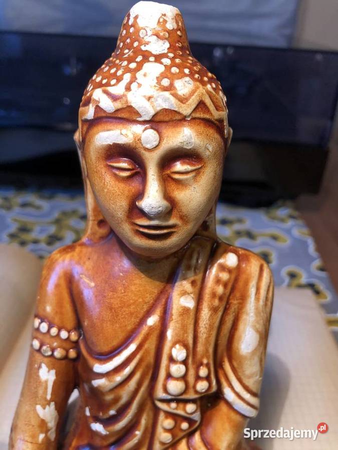 Figurka Budda masa gipsowa glazurowana Tychy
