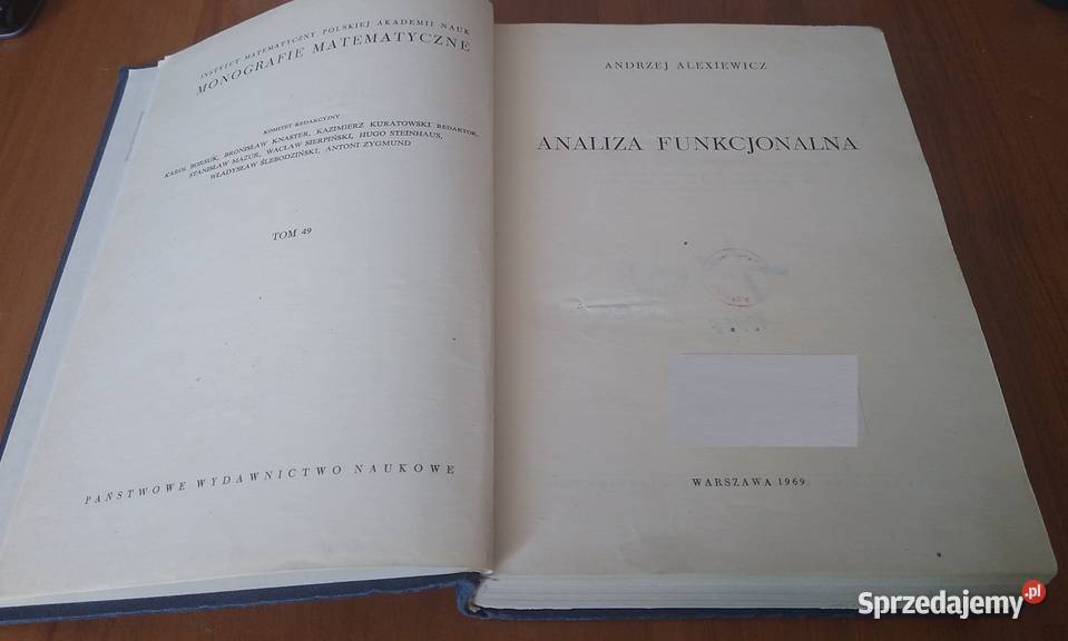 Analiza funkcjonalna Andrzej Alexiewicz pomorskie Gdańsk