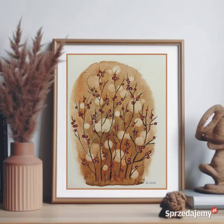 Akwarela Akwarelka Obraz pt Dereń 18 x 24 Warszawa