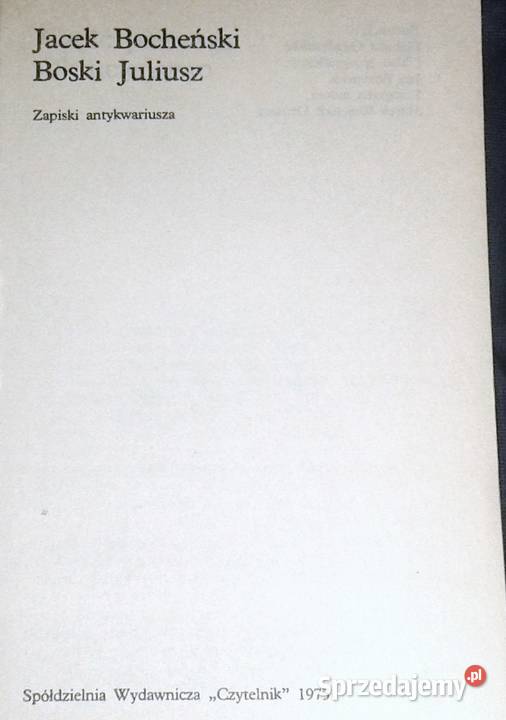 Boski Juliusz Zapiski antykwariusza Jacek Chełm
