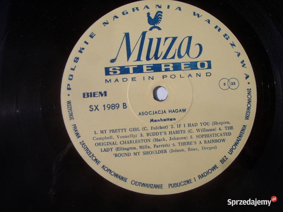 Jazz LP Winyl ASOCJACJA HAGAWMANHATAN MUZA SX dolnośląskie