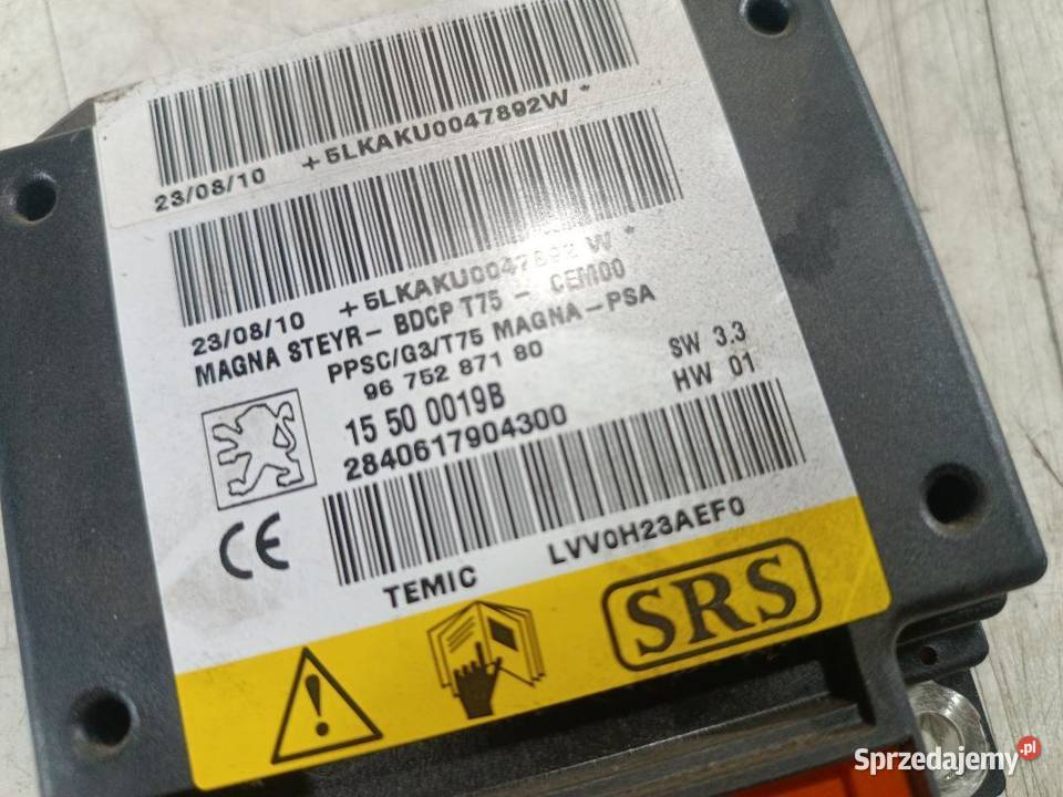 SENSOR AIRBAG PEUGEOT RCZ 16 THP KDLC 9675287180 wielkopolskie sprzedam