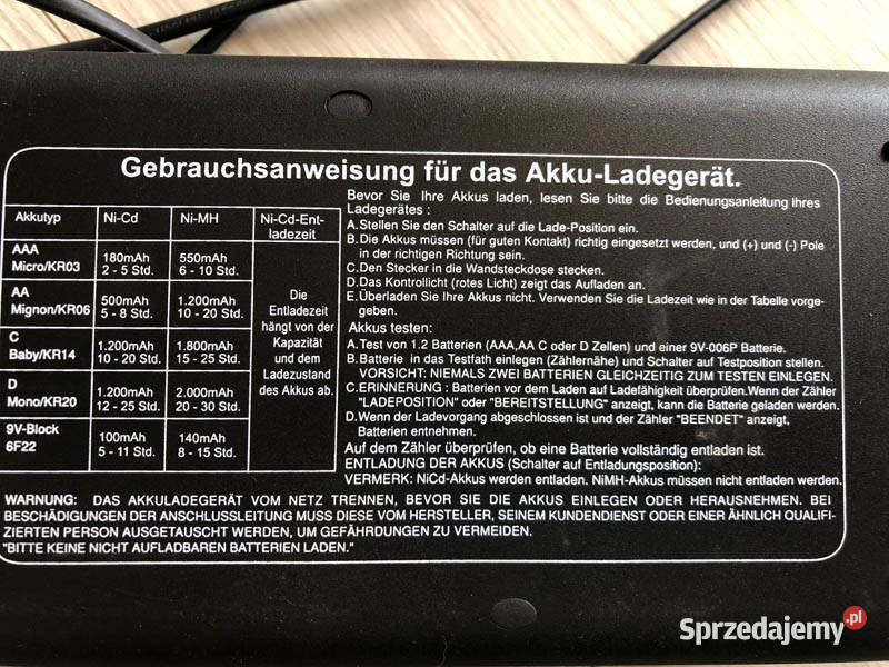 Ładowarka baterii Tronic AA D