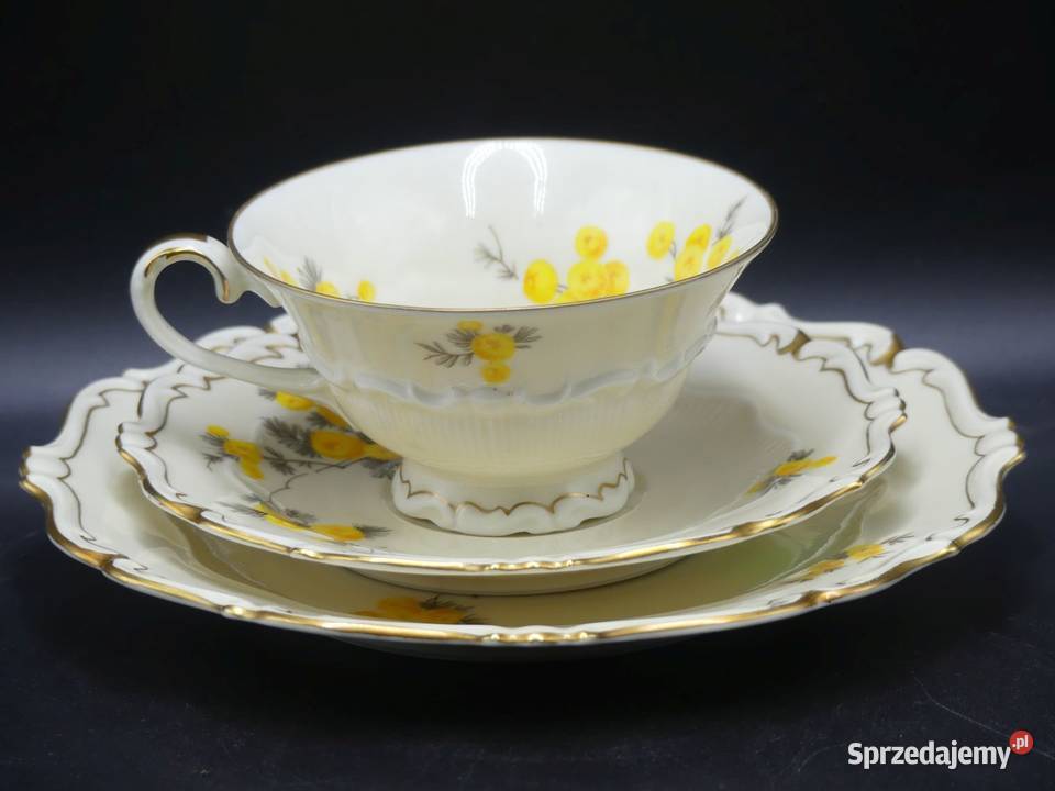 Komplet śniadaniowy Sorau Żary żółte Mimozy Poznań sprzedam