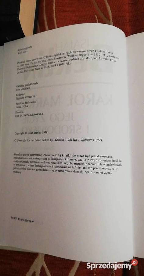 Karol Marks jego życie i środowisko Isaiah Proza i poezja Proza i poezja Poznań sprzedam
