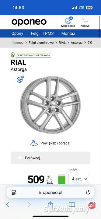 Alu felgi 17 5x108 KBA48085 aluminiowe Samochodowe Samochodowe mazowieckie