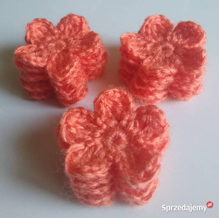 Aplikacje kwiaty kwiatki szydełkowe Handmade