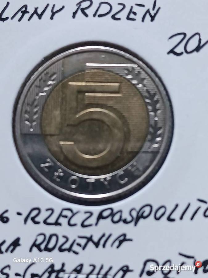 5 Złotych 2017 r DESTRUKT Przesunięcie stempla Konin sprzedam