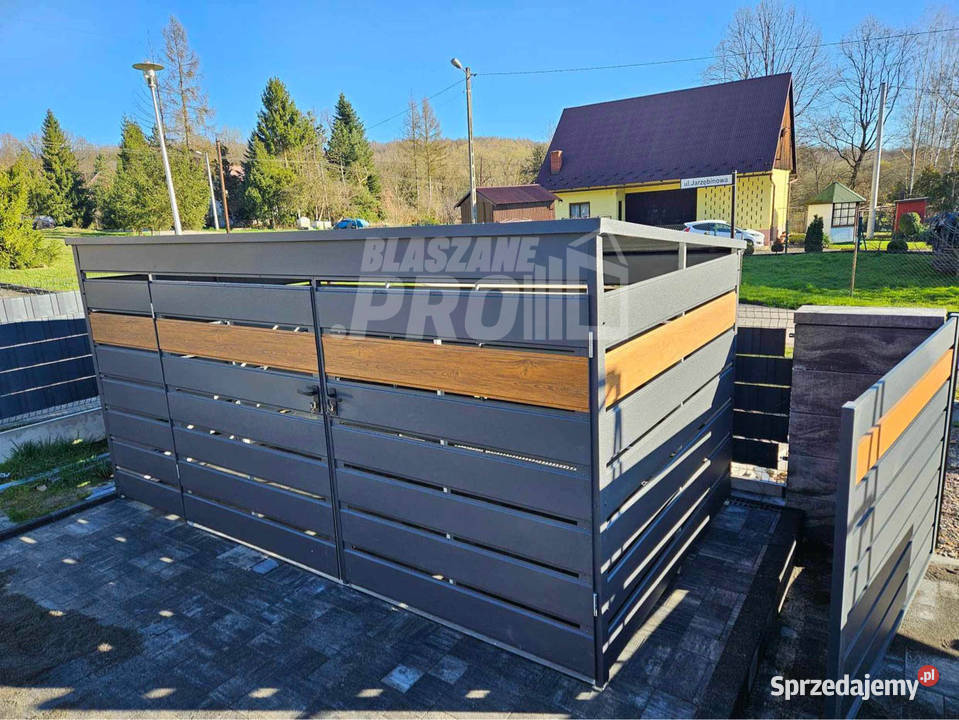 Wiata śmietnikowa 4x21m Antracyt jasny orzech Częstochowa