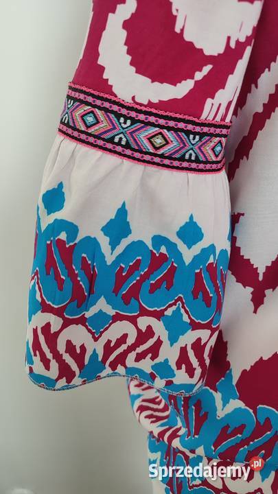 Włoska bluzka z wiskozy w stylu boho Bluzki i koszule Łódź