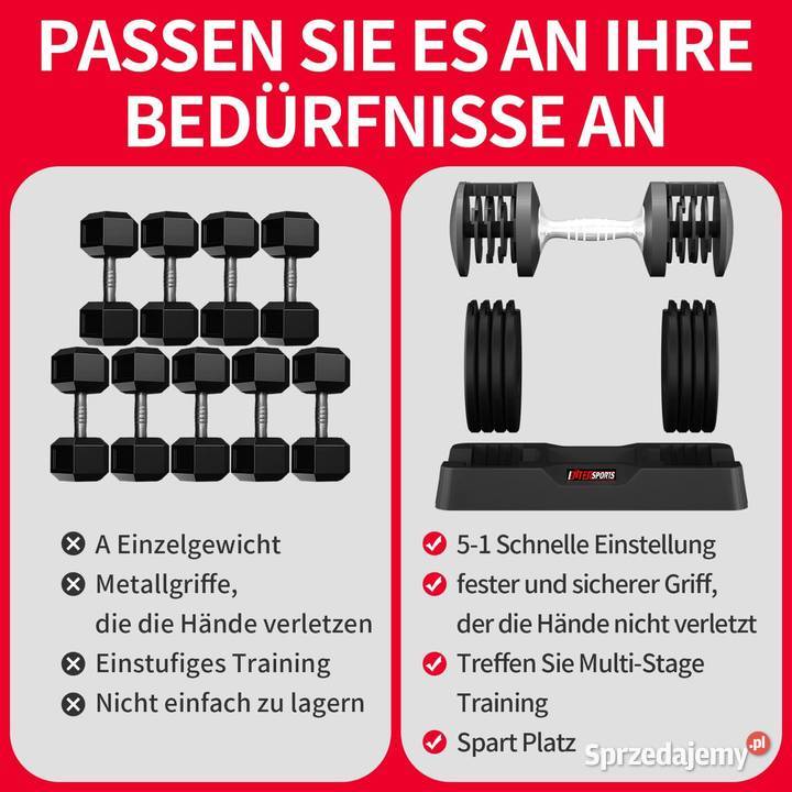 EnterSports hantle regulowane 212 x2 5 poziomów