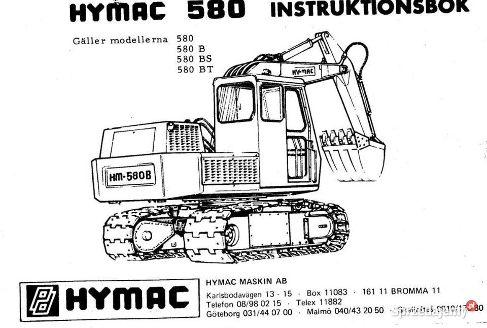 Hymac 580B BS BT 580CS C CT instrukcja obsługi Kielce sprzedam