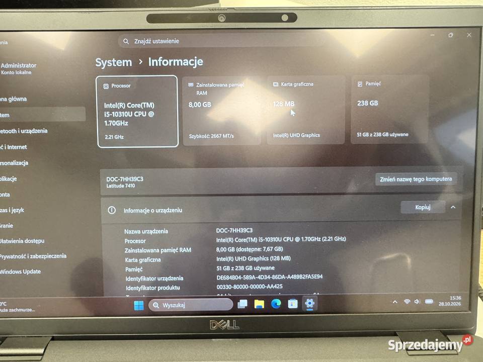Dell LATITUDE 7410 Premium BIZNES Dotykowy Dell podkarpackie Strzyżów