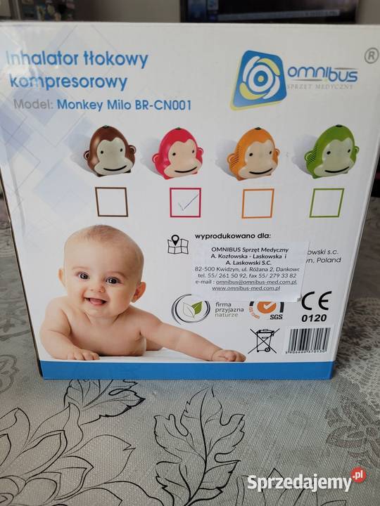 Inhalator tłokowy kompresorowy dzieci Braniewo sprzedam