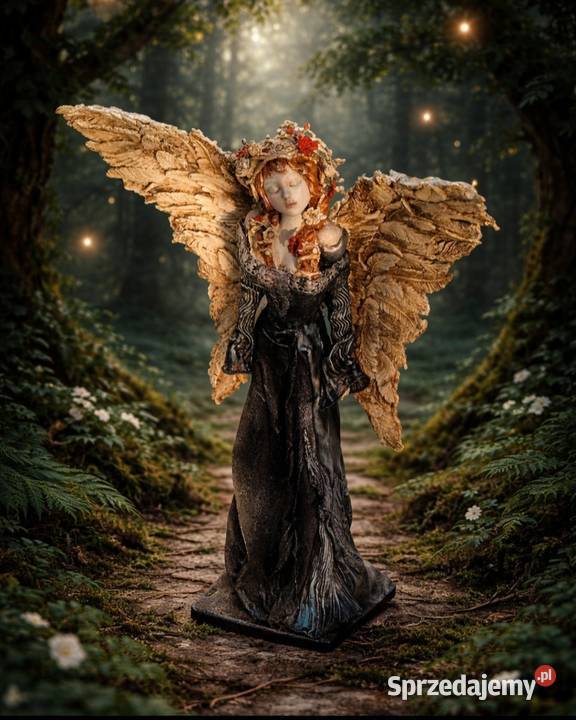 Piękny anioł z kwiatami we włosach Zamość