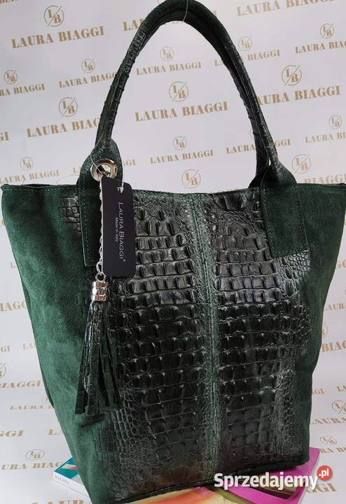 Torebka shopper kroko2 Laura Biaggi różne kolory Białystok