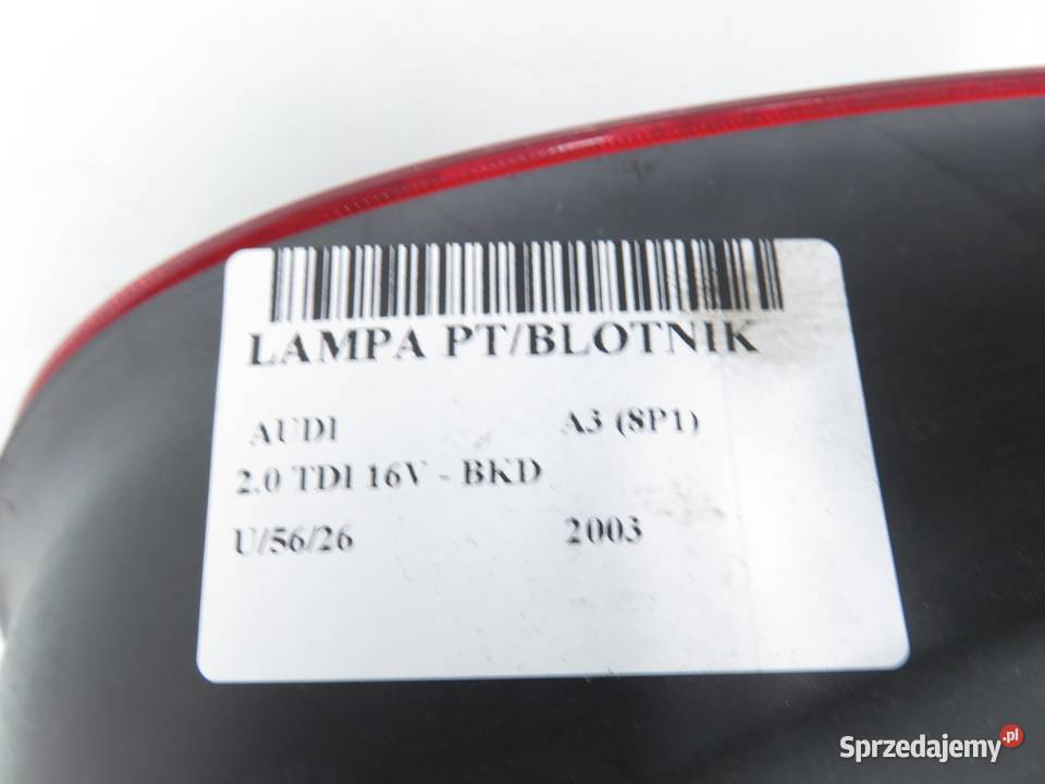 LAMPA PRAWA TYLNA AUDI A3 8P1 8P0945096 osobowe Części samochodowe