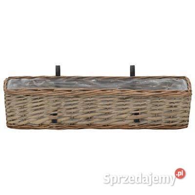 vidaXL Donice balkonowe 2 wiklina z wyściółką z Warszawa