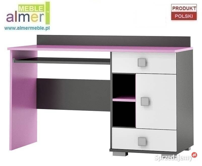 PINK Y14 biurko młodzieżowe 130x55 w76 Meble Bielsk Podlaski