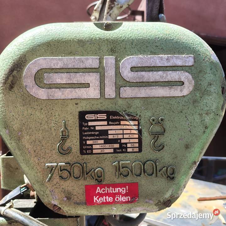 Elektryczna wciągarka łańcuchowa GIS 7501500 Nowy Tomyśl