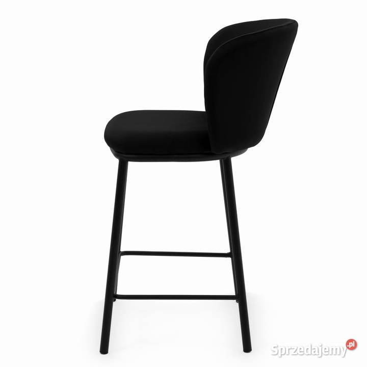 Czarny Hoker Tapicerowany Bari Wysyłka 24H 94cm Krzesła