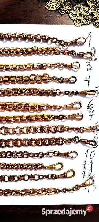 Dewizki do zegarków kieszonkowych złocone 18 K Mielec