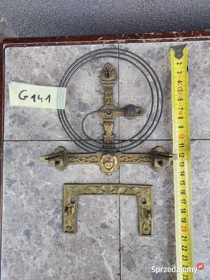 G141 Gong sanki mocowanie zdobione mechanizmu Antyki Tczew sprzedam