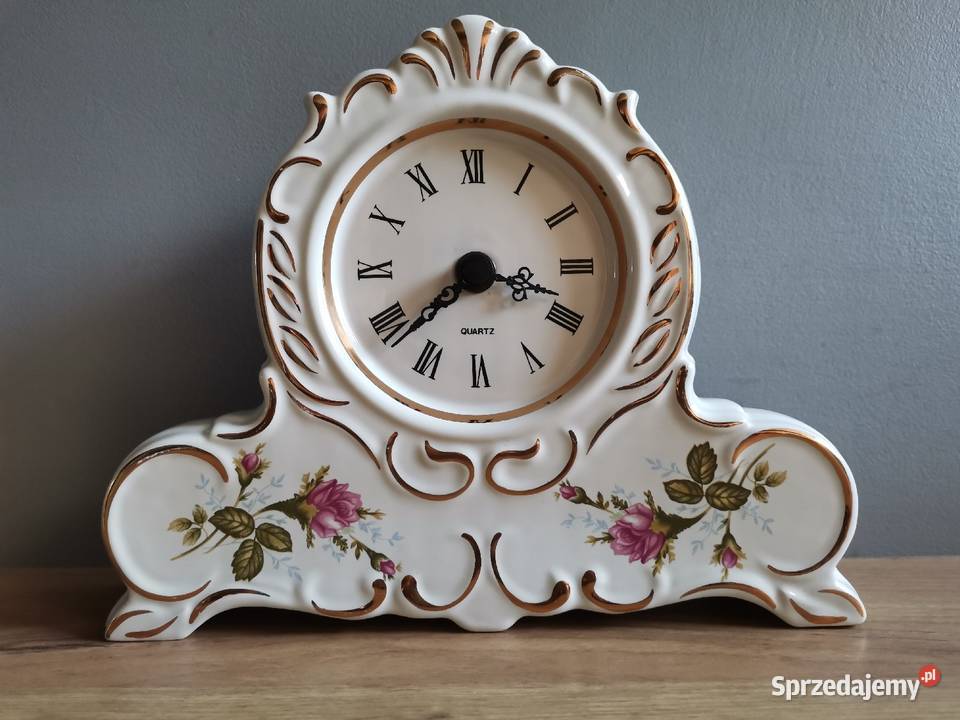 Stary zegar ceramika porcelana Chodzież fason Porcelana i szkło Siemianowice Śląskie