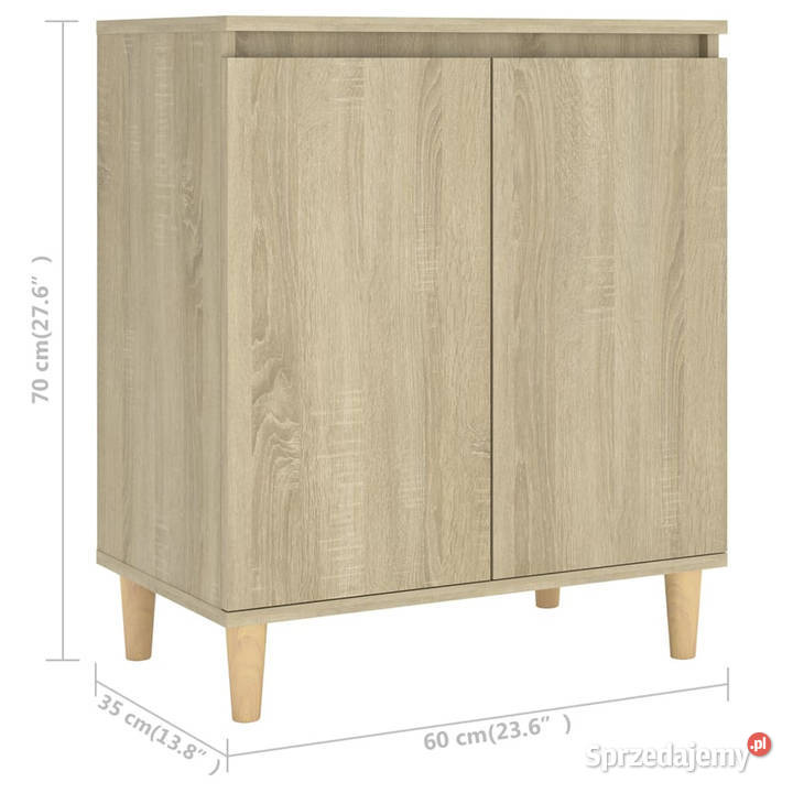 Szafka z drewnianymi nóżkami dąb sonoma 60x35x70