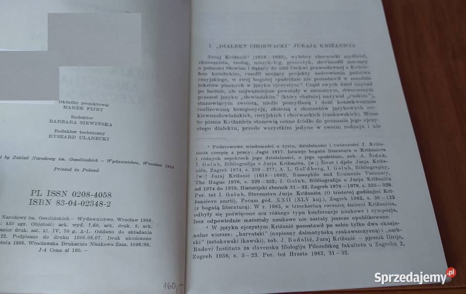 Studia dialektem czakawskim Juraja Krianicia