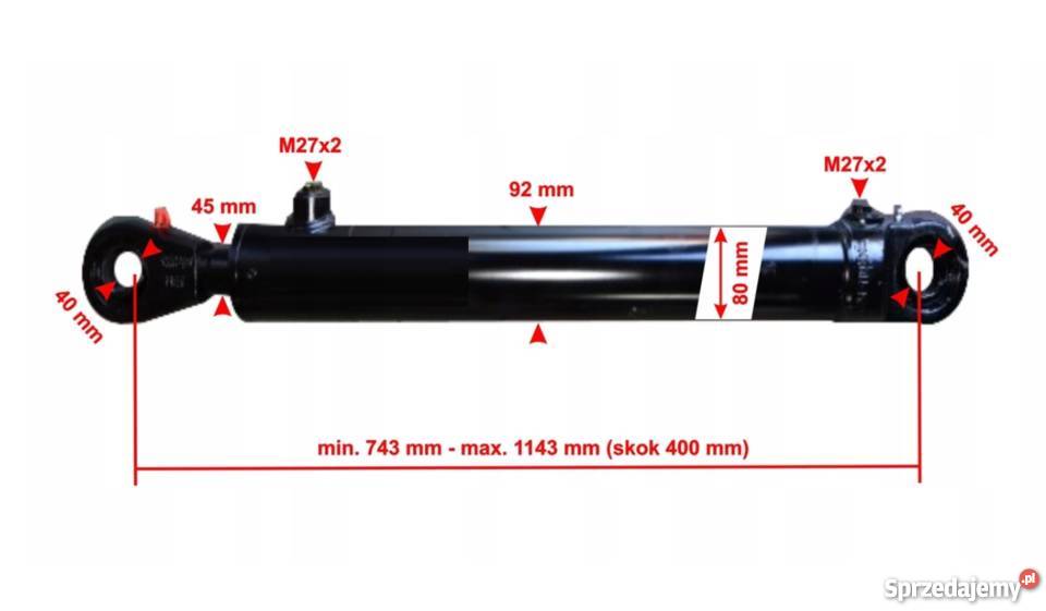 Siłownik Hydrauliczny 400 z Zamkiem Regulowanym Solec Kujawski sprzedam