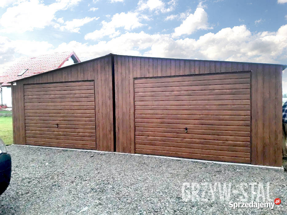 Podwójny Garaż Blaszany w kolorze Orzech 8x6m Kraków