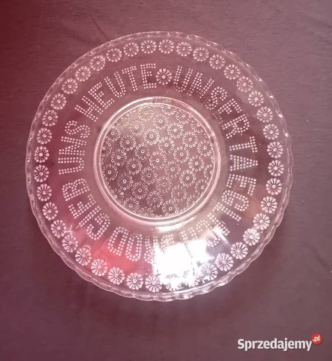 Talerz do chleba z inskrypcją z modlitwy von Porcelana i szkło Koźminek