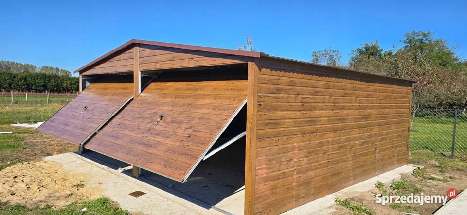 Garaż blaszany 6x58 drewnopodobny złoty dąb małopolskie Jodłownik