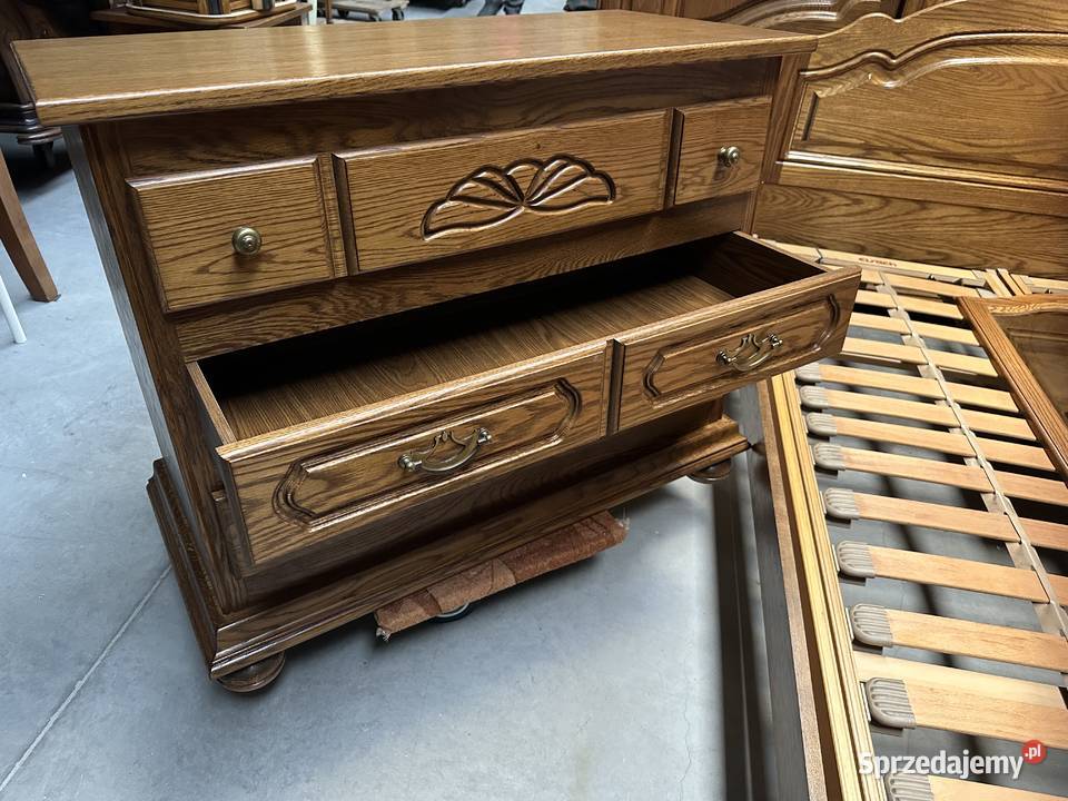 Ładna dębowa sypialnia Łóżko szafki komoda szafa Sławoszewek