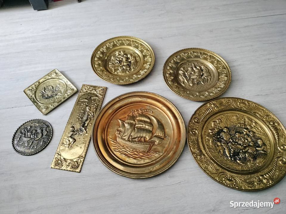 Talerze ozdobne miedziane metalowe miedzioryt zachodniopomorskie Choszczno sprzedam
