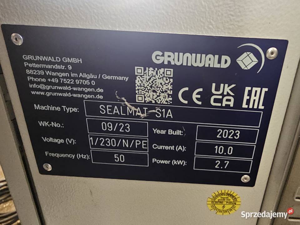 PakowarkaZgrzewarka do tacek GRUNWALD 2023r kujawsko-pomorskie Toruń