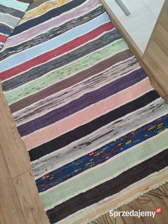 Nowy wielobarwny chodnik rękodzieło 256x74 bawełna Suwałki