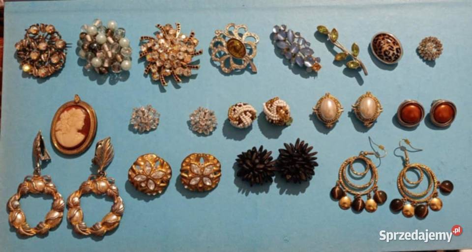 Biżuteria PRL i nie klipsy broszkic wisiorki Poznań