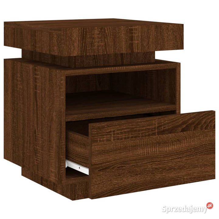 Szafki nocne z LED 2 brązowy dąb 40x39x485 Nocne Warszawa