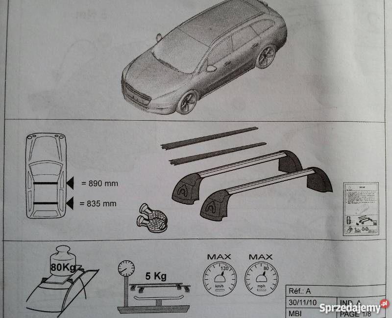 NOWY ORYGINALNY bagażnik dachowy do Peugeot 508 SW / kombi