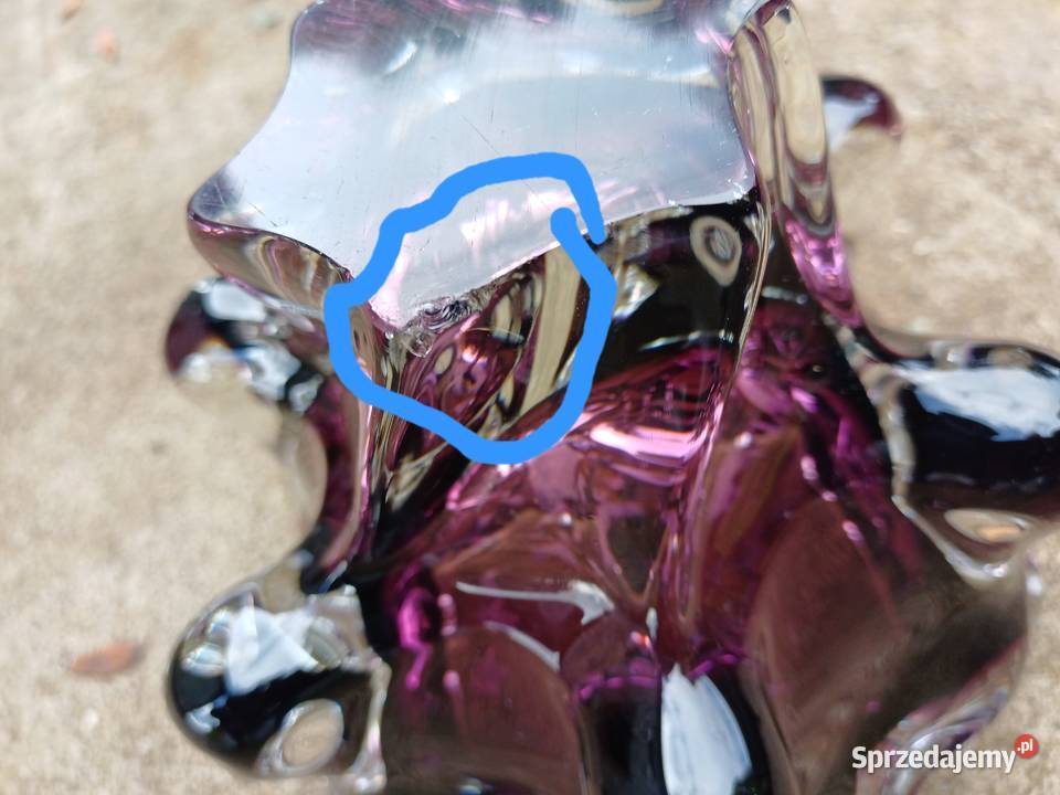 Retro patera z 60 tych lat hutnicze szkło Porcelana i szkło Lubań